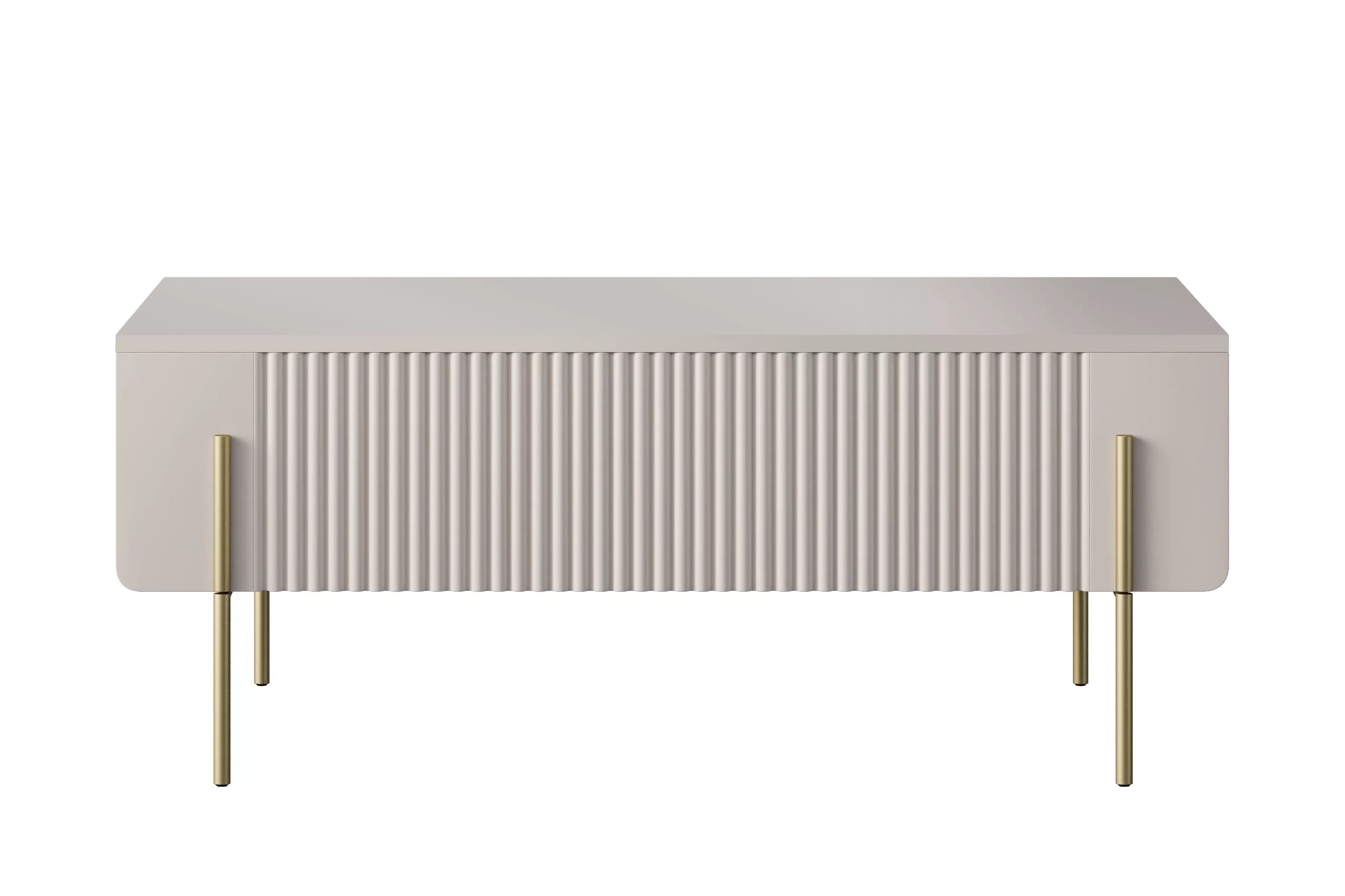 Kávový stolík Malmi 100 cm so zásuvkami - kašmír / zlaté nožičky Stolík kawowy so zásuvkami Malmi 100 cm - kašmír / zlote nozki