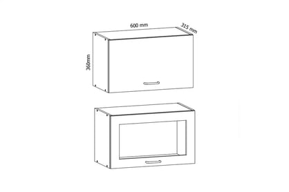 Horní kuchyňská skříňka Sycylia G60KSN výklopná - ořech milano Rozměry Skříňky 