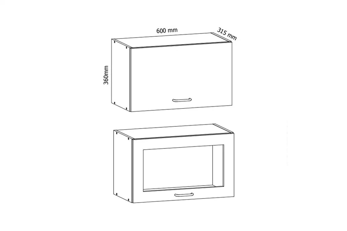 Horní kuchyňská skříňka Sycylia G60KSN výklopná - ořech milano Rozměry Skříňky 