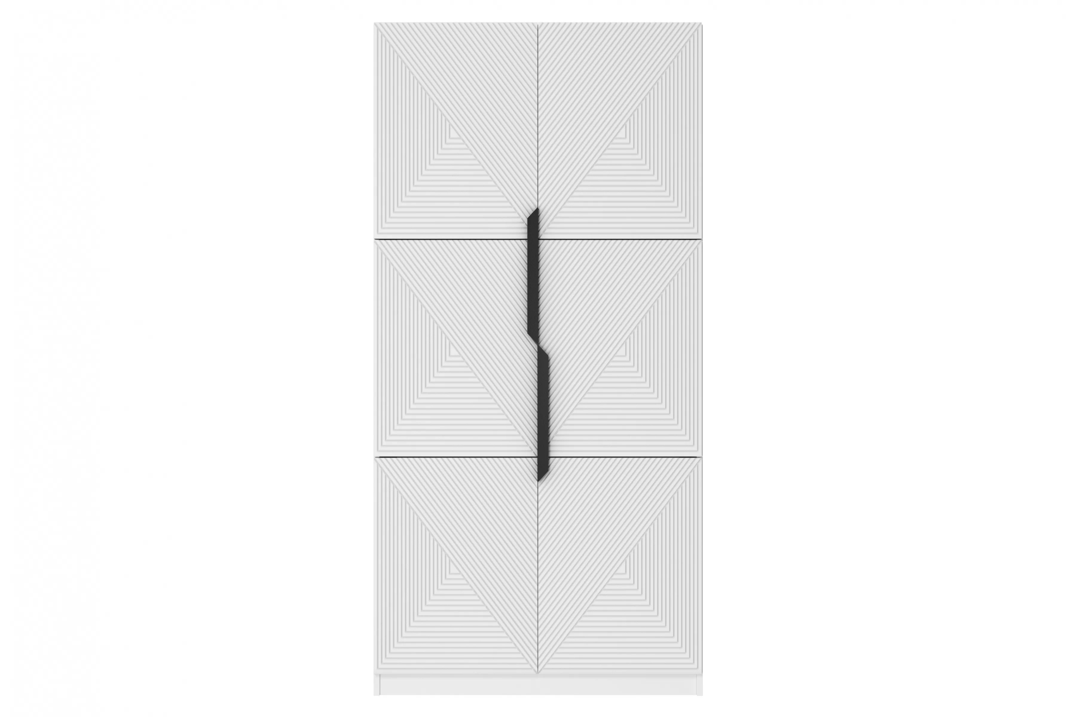 Skriňa Asha 100 cm - biely mat / čierne úchytky Skriňa Asha 100 cm s frézovaným frontom i metalowymi uchwytami- biely mat / čierny úchyty