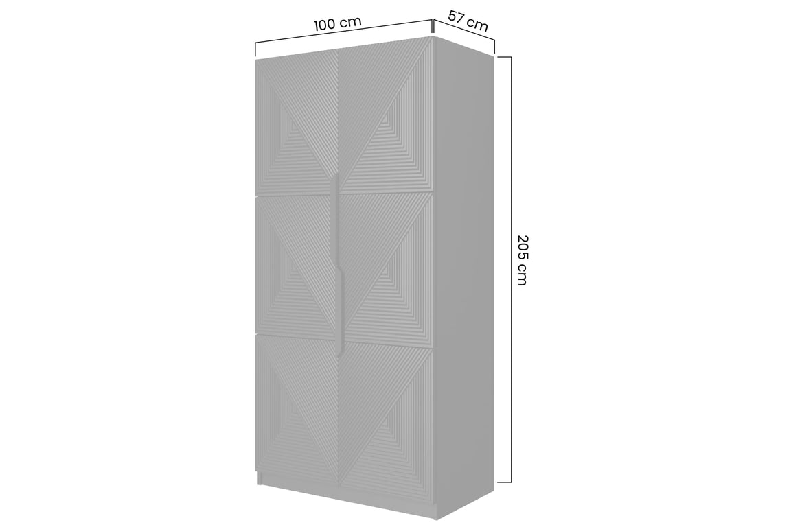 Skriňa Asha 100 cm - biely mat / čierne úchytky Skriňa Asha 100 cm s frézovaným frontom i metalowymi uchwytami- biely mat / čierny úchyty