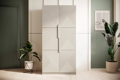 Skriňa Asha 100 cm - kašmírová / kašmírové úchytky Skriňa Asha 100 cm s frézovaným frontom i metalowymi uchwytami- kašmír / kaszmirowe úchyty