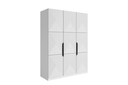 Skriňa Asha 150 cm - biely mat / čierne úchytky