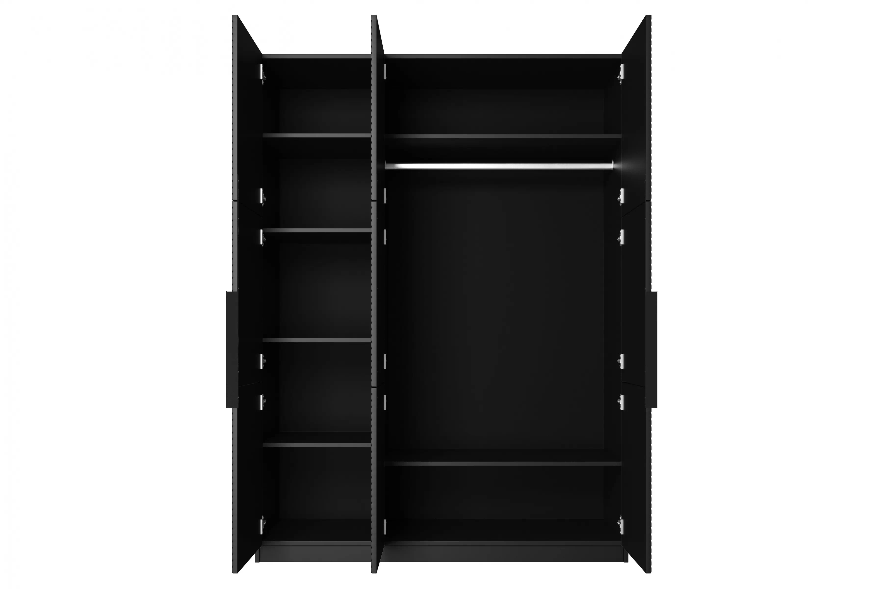 Skriňa Asha 150 cm - čierny mat / čierne úchytky Skriňa Asha 150 cm z metalowymi uchwytami - Čierny mat / čierny úchyty