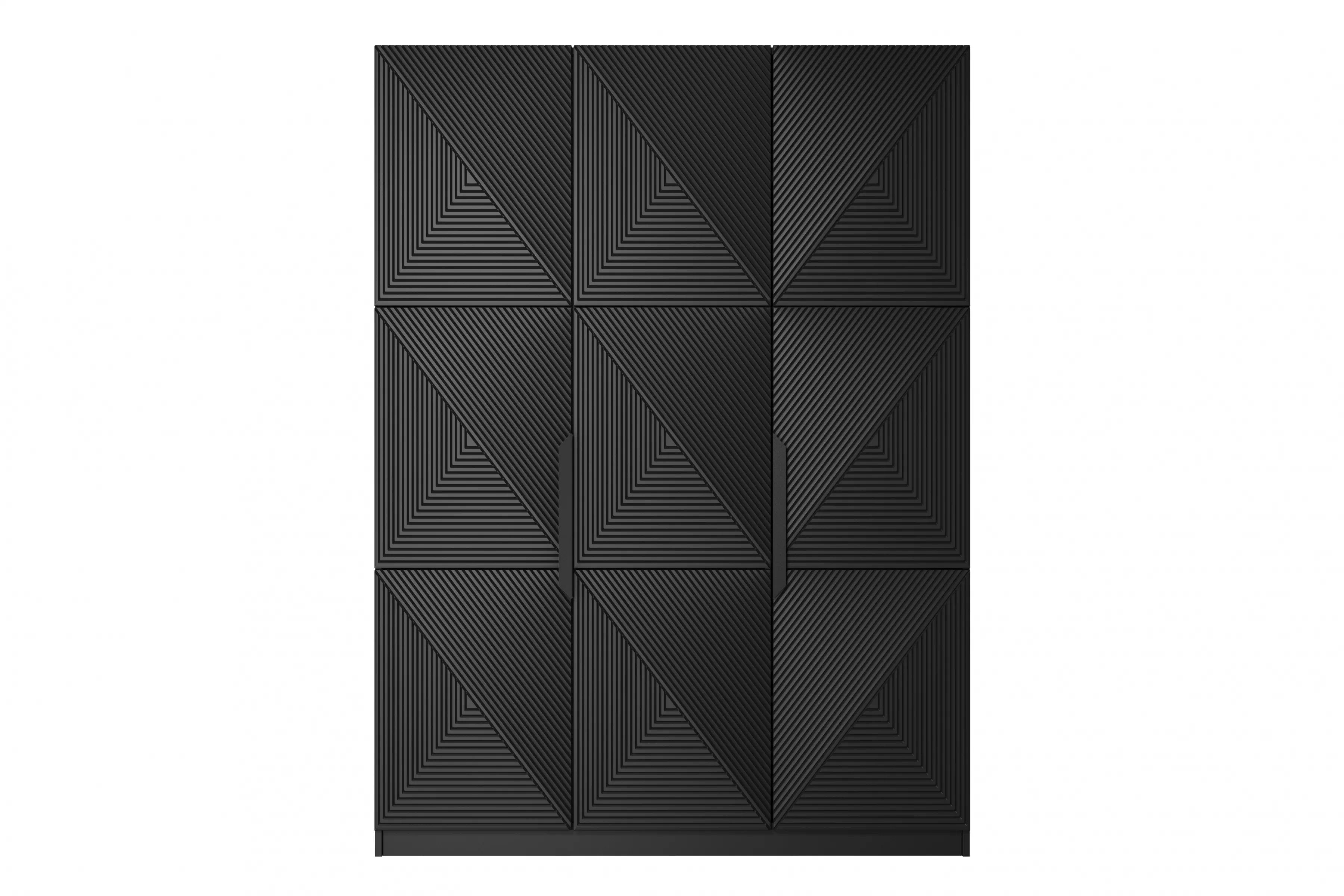 Skriňa Asha 150 cm - čierny mat / čierne úchytky Skriňa Asha 150 cm z metalowymi uchwytami - Čierny mat / čierny úchyty