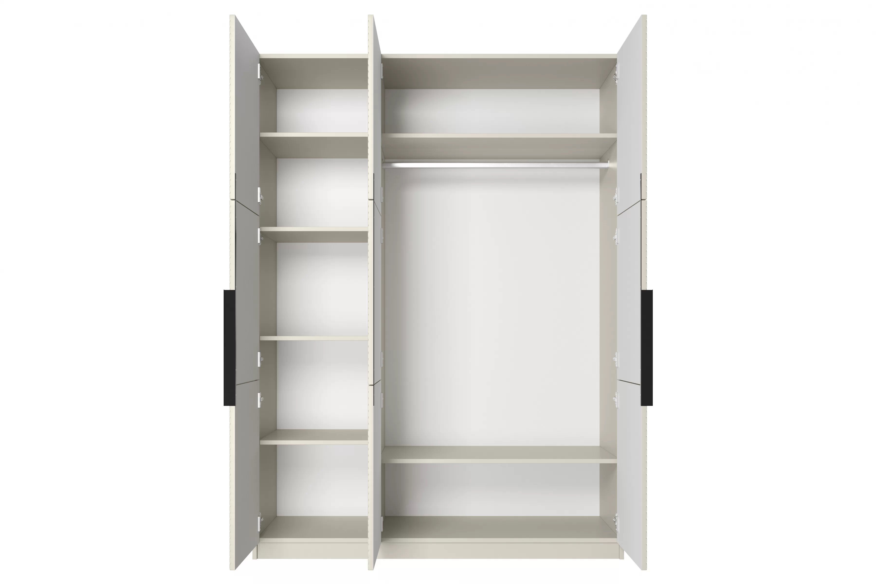 Skriňa Asha 150 cm - kašmírová / čierne úchytky Skriňa Asha 150 cm z metalowymi uchwytami - kašmír / čierny úchyty