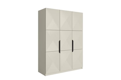 Skříň Asha 150 cm - kašmír / černé kovové úchytky