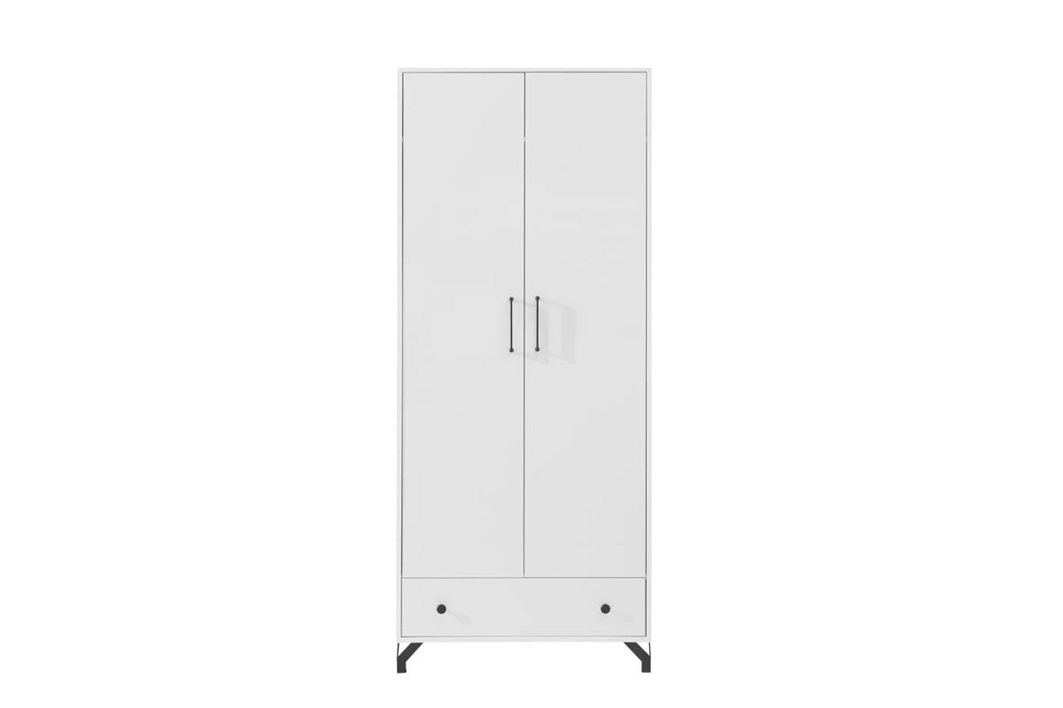 Šatníková skriňa Bergen 80 cm so zásuvkou – biela Skriňa Bergen 01 