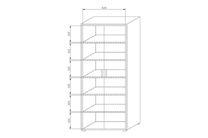 Kancelářská skříň Offi OF-DR4 90 cm s centrálním zámkem Skříň biurowa Rozměry