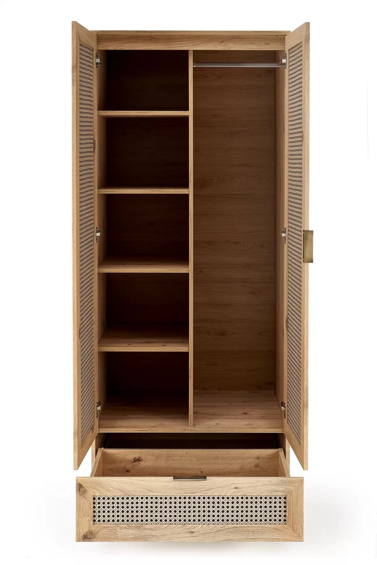 Šatní skříň Borneo S-1 se zásuvkou - dub artisan / černý skříň borneo s-1 - 80 cm - dub artisan / černá