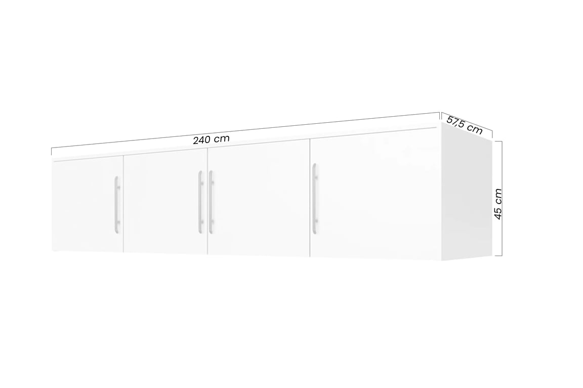 Šatníková skriňa so zrkadlom a nadstavcom Lutori 240 cm - dub wellington Skriňa štvordverová Lutori 240 cm z zrkadlom i nadstawka - Dub wellington