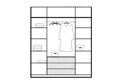Dulap cu 4 uși și oglindă Lutori 196 cm - verde sticlă dulap cu patru uși Lutori II 196 cm z oglindă i nadstawka - butelkowa zielen