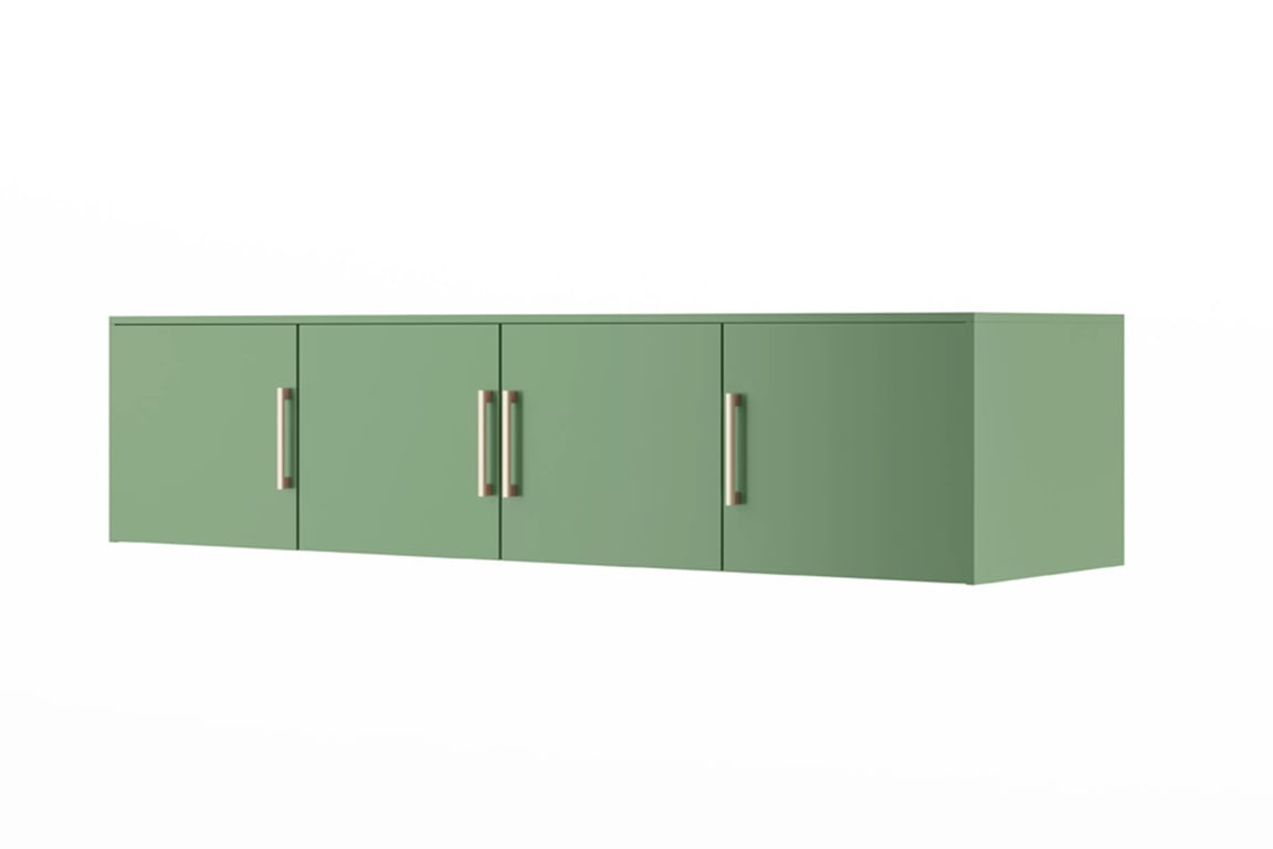 Dulap cu 4 uși și oglindă Lutori 196 cm - verde sticlă dulap cu patru uși Lutori II 196 cm z oglindă i nadstawka - butelkowa zielen