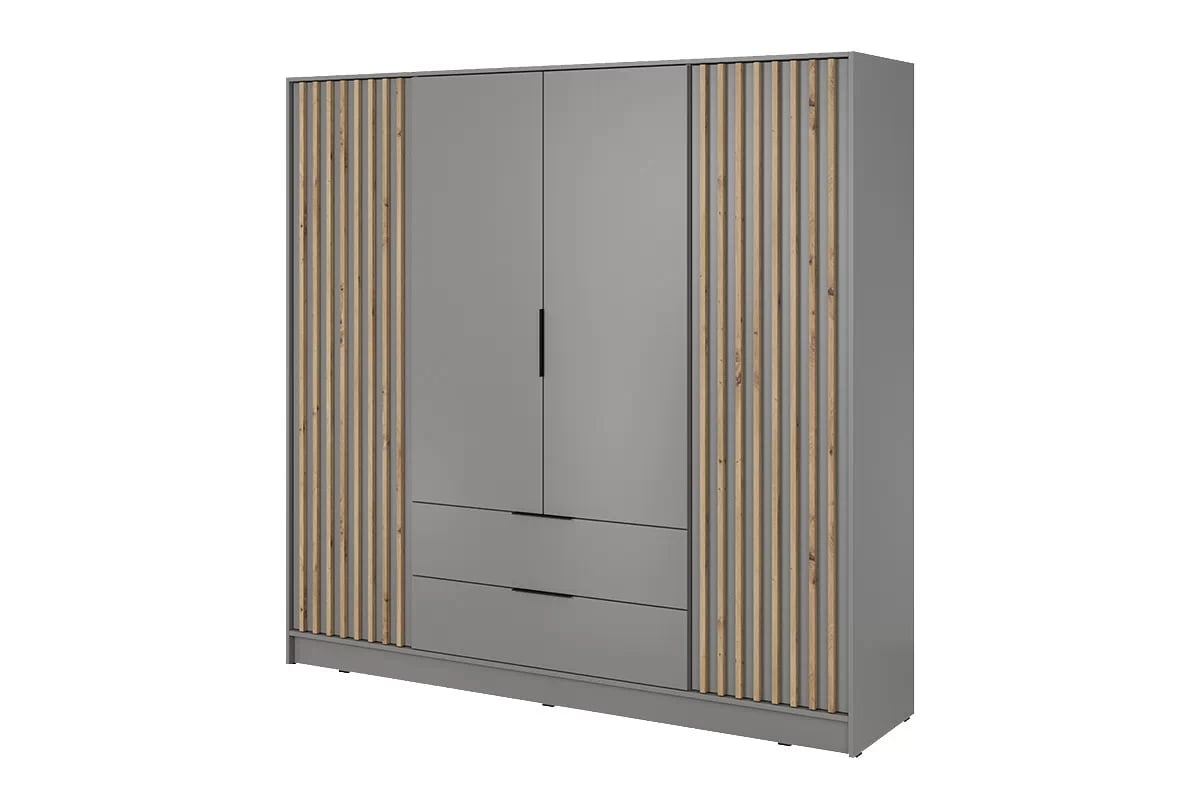 Skriňa s lamelami Neria - sivá / dub artisan šedá Skriňa z lamelami