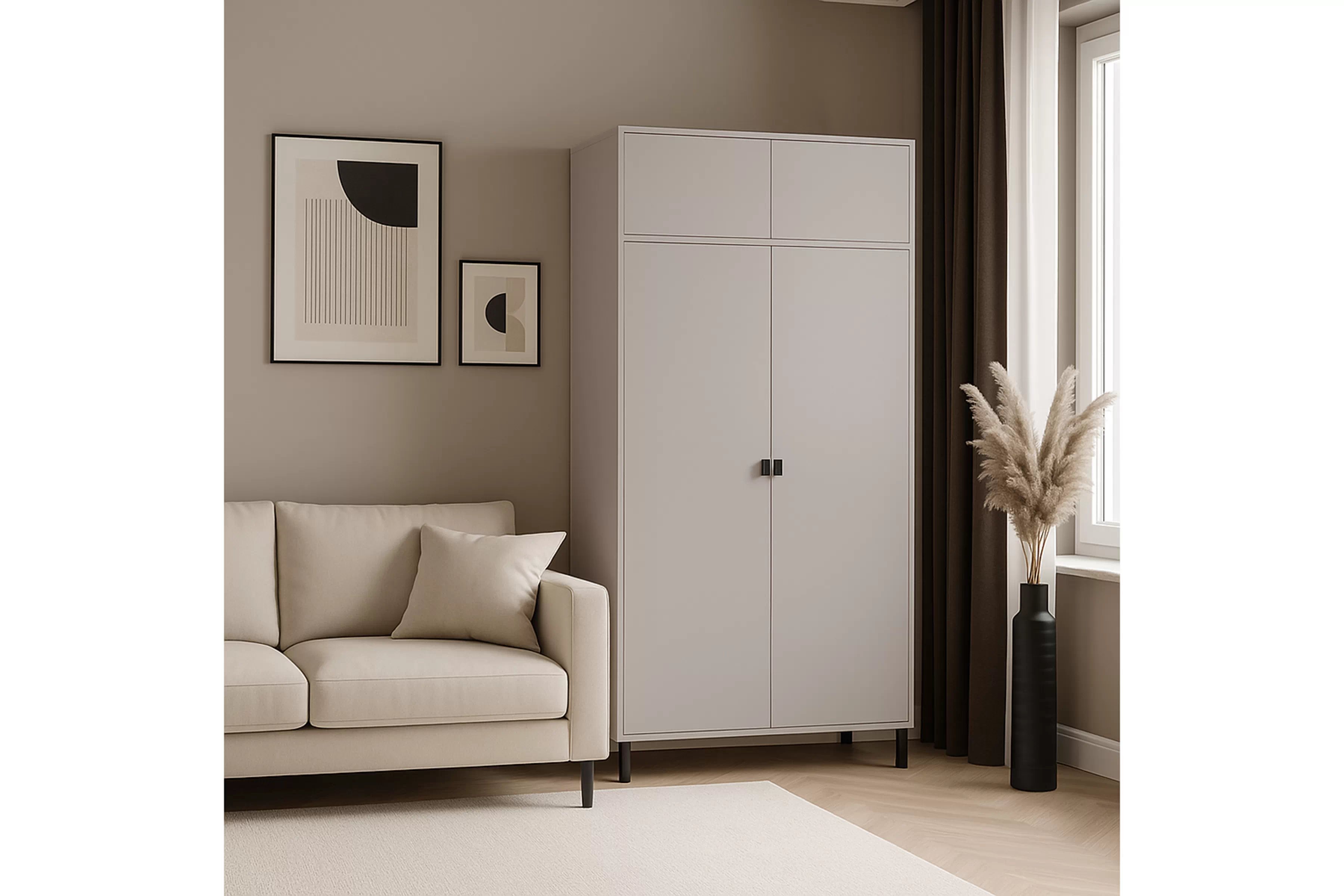 Dvoudveřová skříň Cremona - písková béžová skříň dvoudveřová Cremona - béžová Pískový 