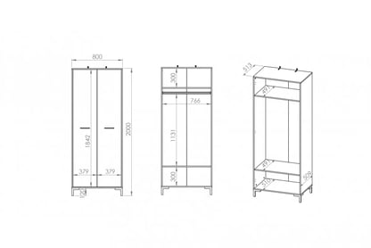 skříň Klarso 17 na wysokich nozkach 80 cm - dub artisan Skříň do obývacího pokoje 