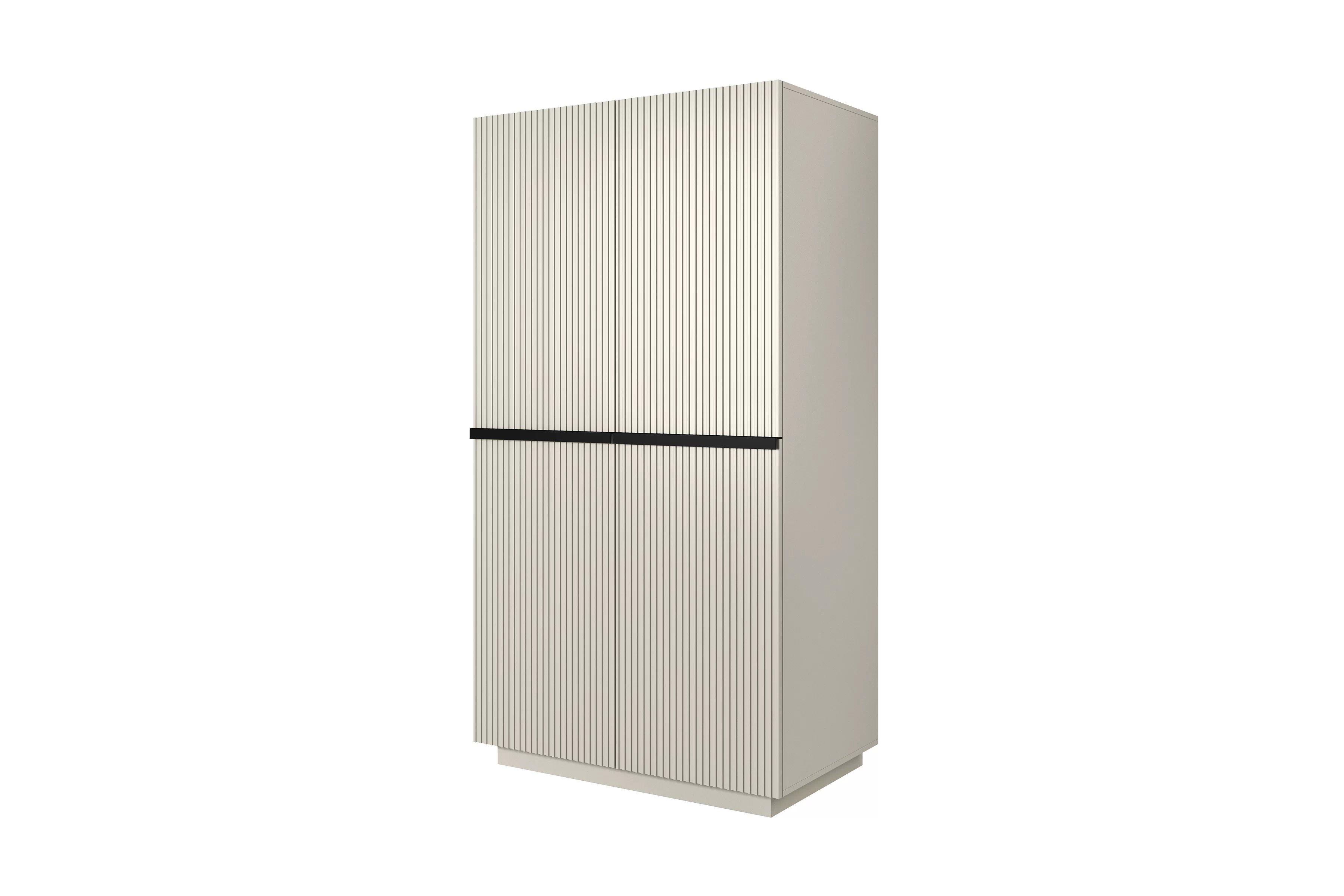 Skriňa Nicole s frézovaným čelom 100 cm - kašmírová / čierne úchytky Skriňa dvojdverová Nicole s frézovaným frontom i metalowymi uchwytami 100 cm - kašmír / čierny úchyty