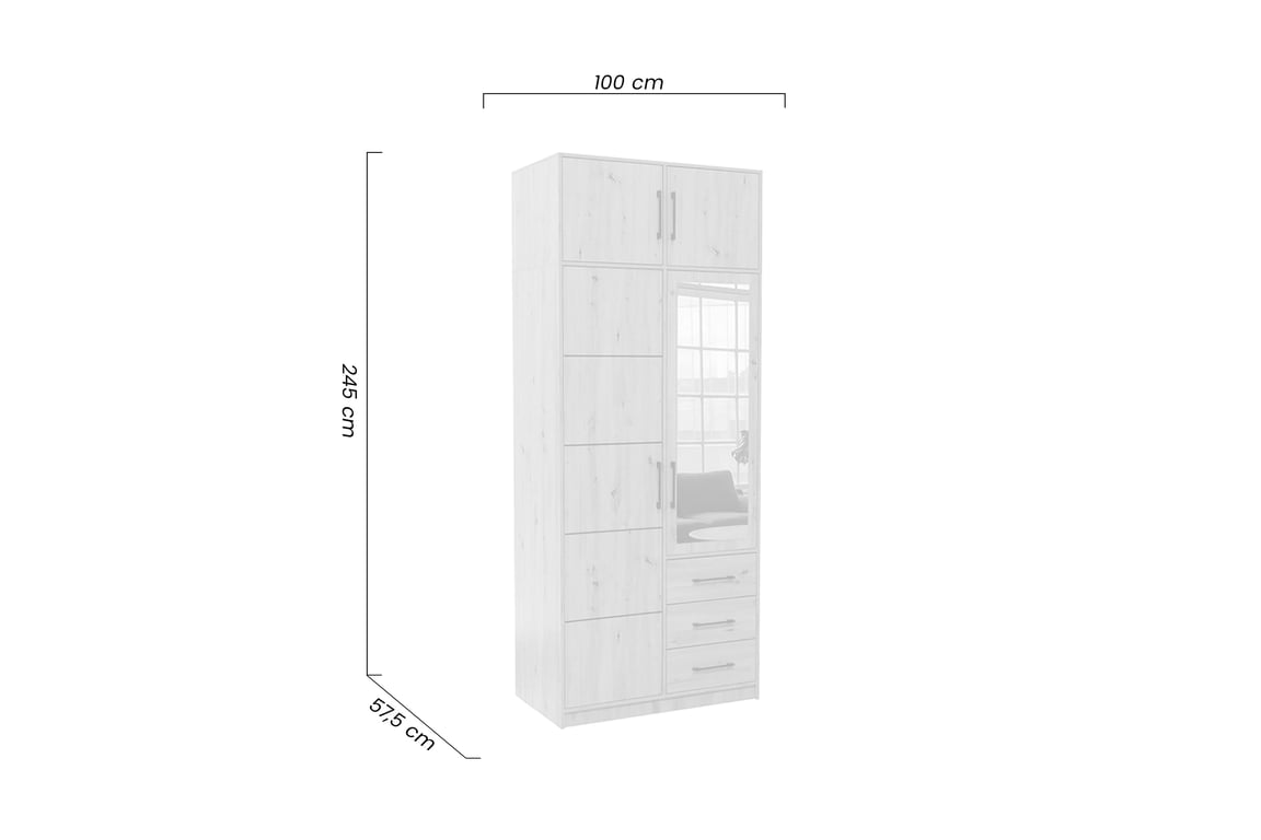 Šatní skříň s nástavcem Kos D2 100 cm - dub artisan skříň dvoudveřová z nadstawka Kos D2 100 cm - dub artisan