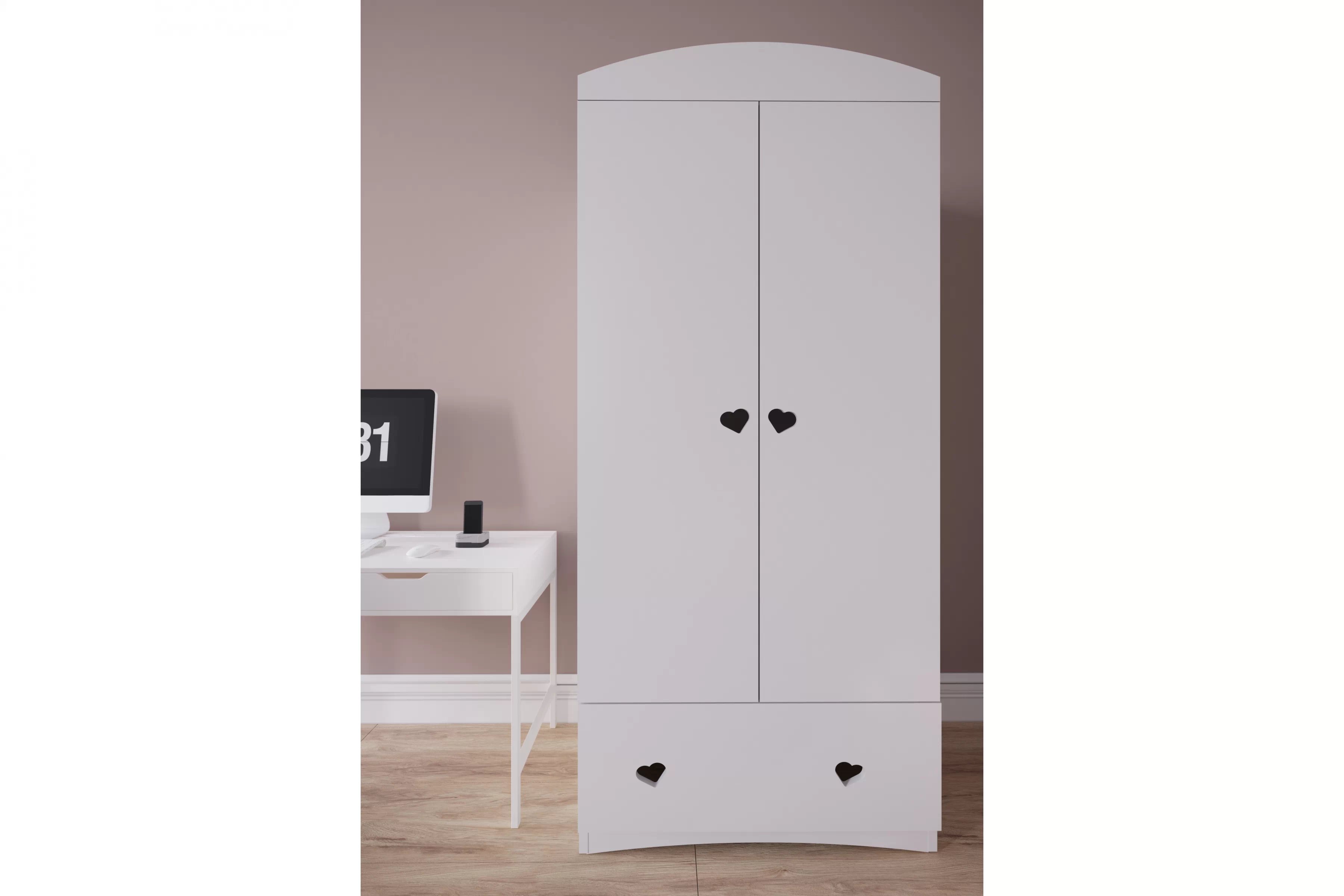 Detská šatníková skriňa Pateri 90 cm - biela Skriňa dziecieca Pateri 90 cm - Biely