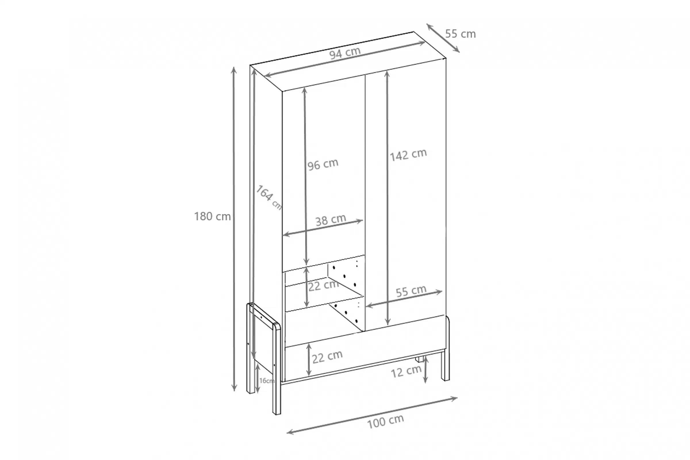 Detská šatníková skriňa Silia 100 cm - alpská biela / dub Skriňa dziecieca Silia 100 cm - Biela alpejska / Dub