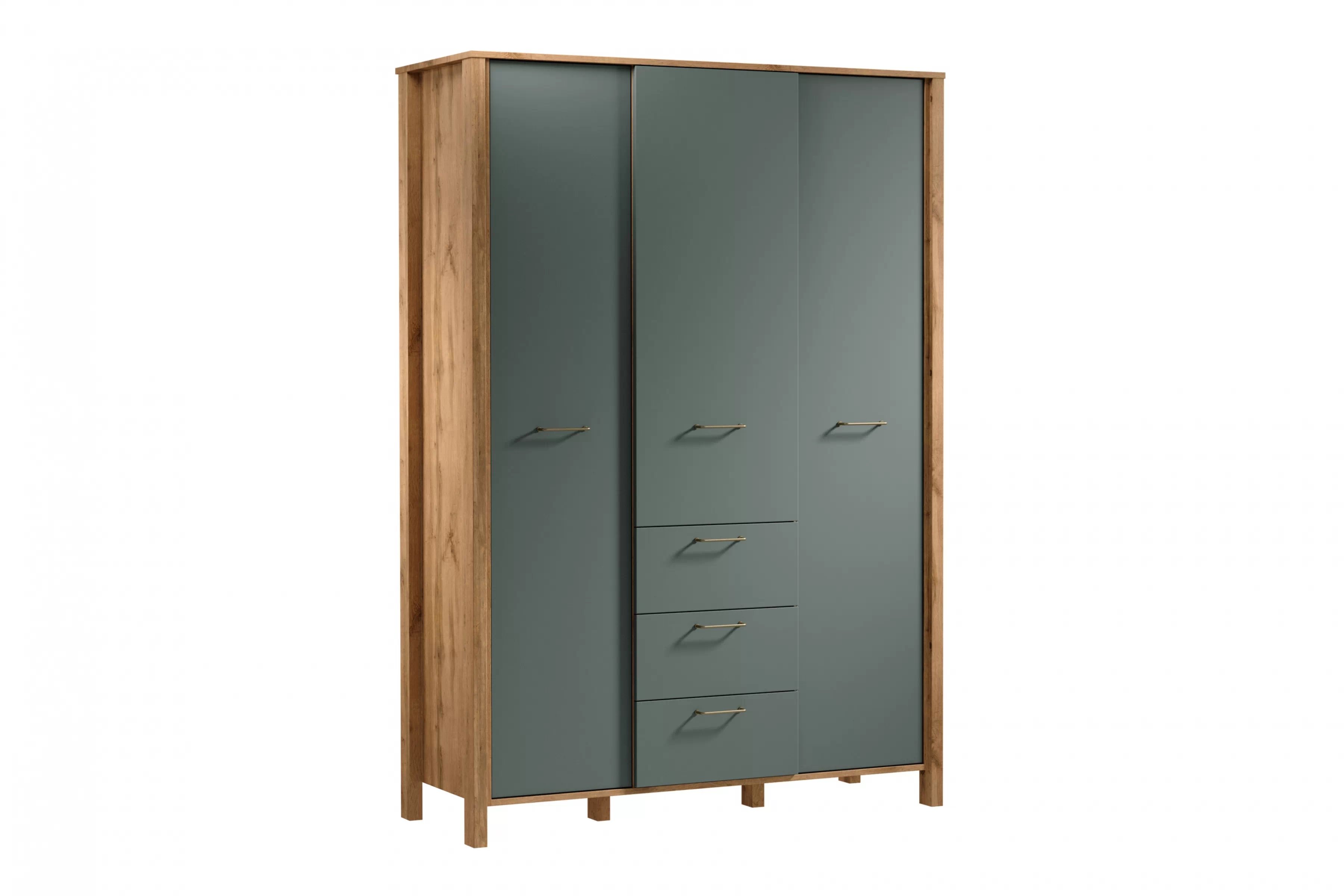 Skriňa Ertigo trojdverová 138 cm - Dub wotan/Zelený Skriňa Ertigo trojdverová 138 cm - Dub wotan/Zelený