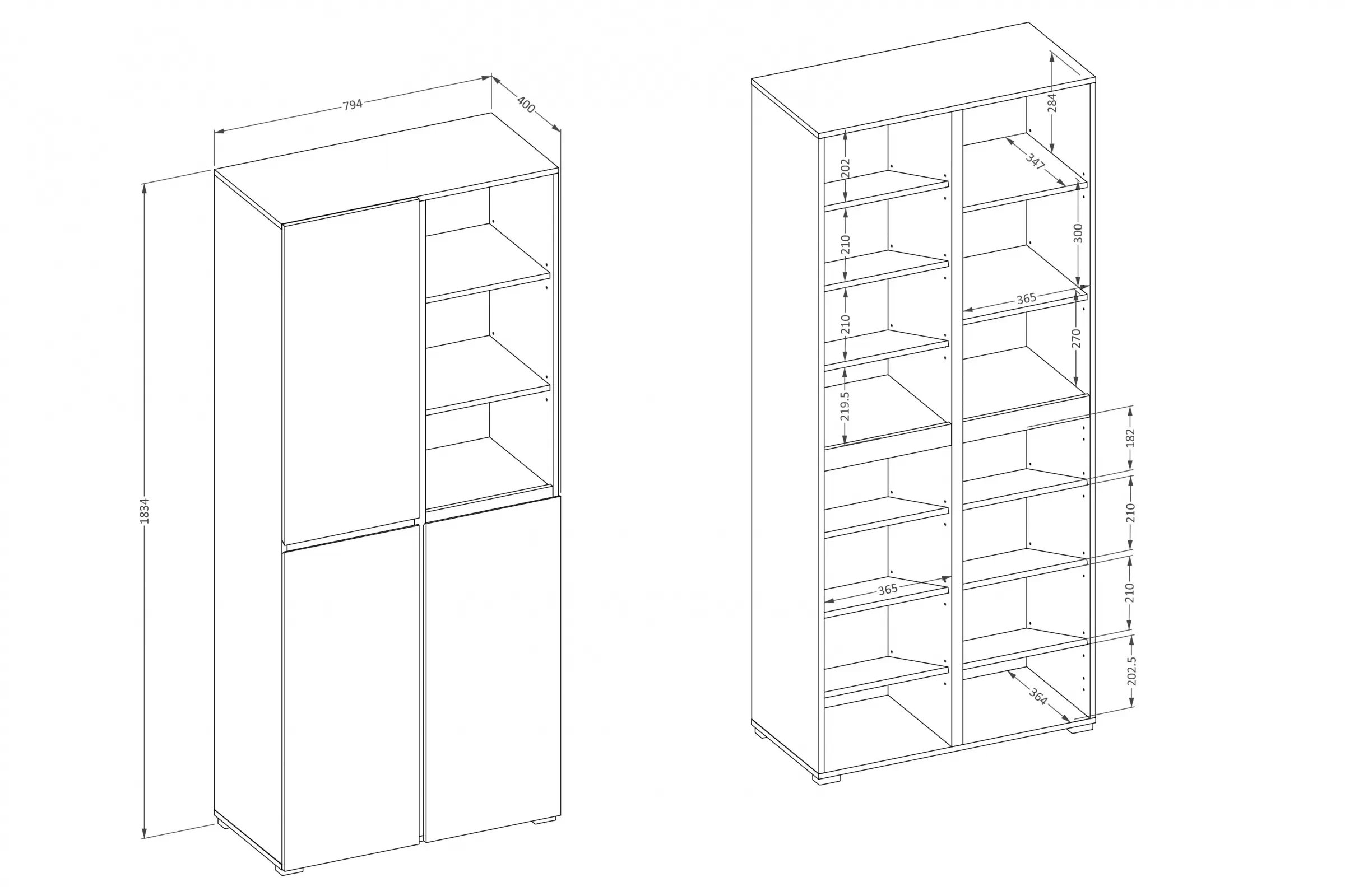 Skriňa Gramon 79 cm - biela / čierna Skriňa Gramon 79 cm - biela / čierny