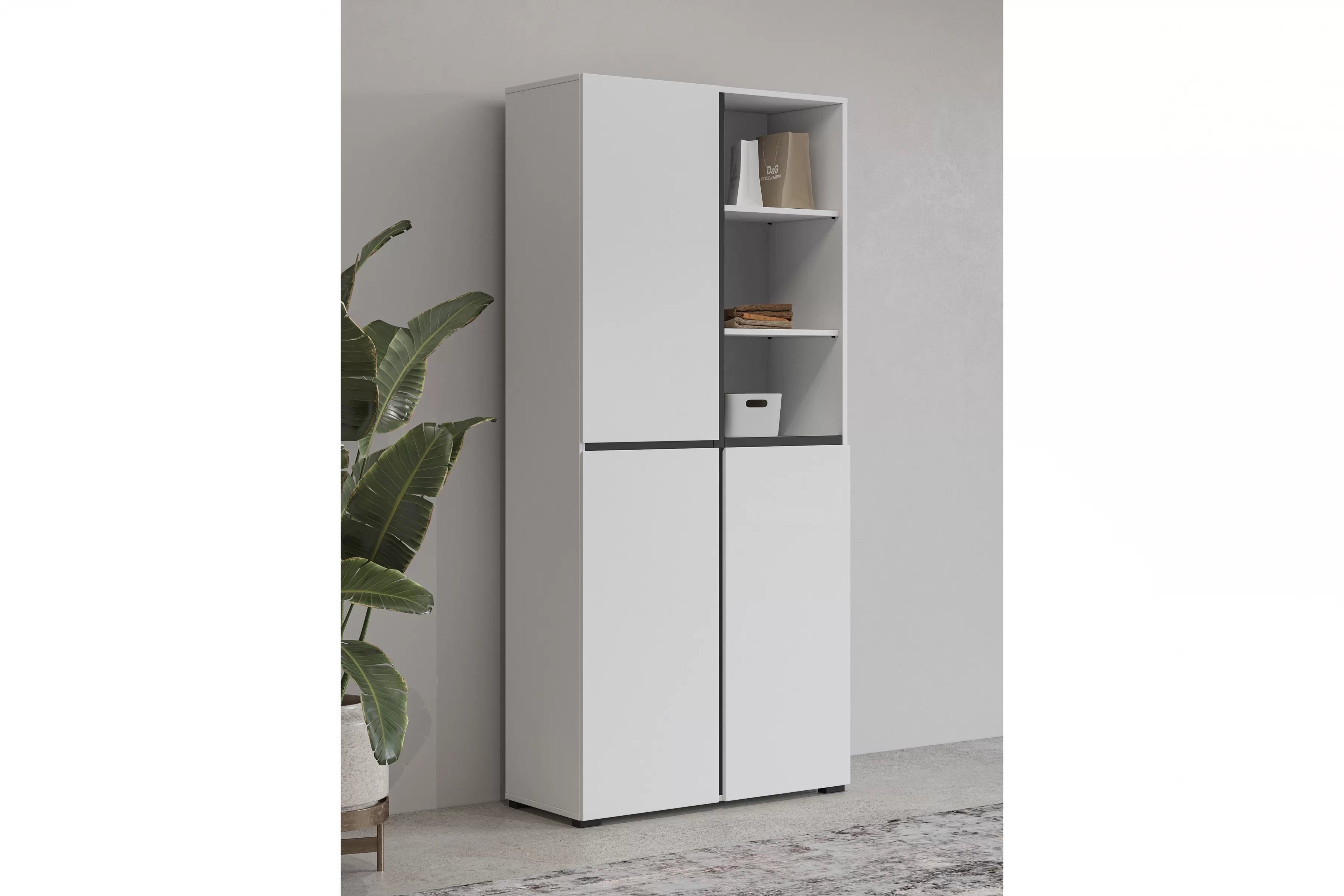 Skriňa Gramon 79 cm - biela / čierna Skriňa Gramon 79 cm - biela / čierny