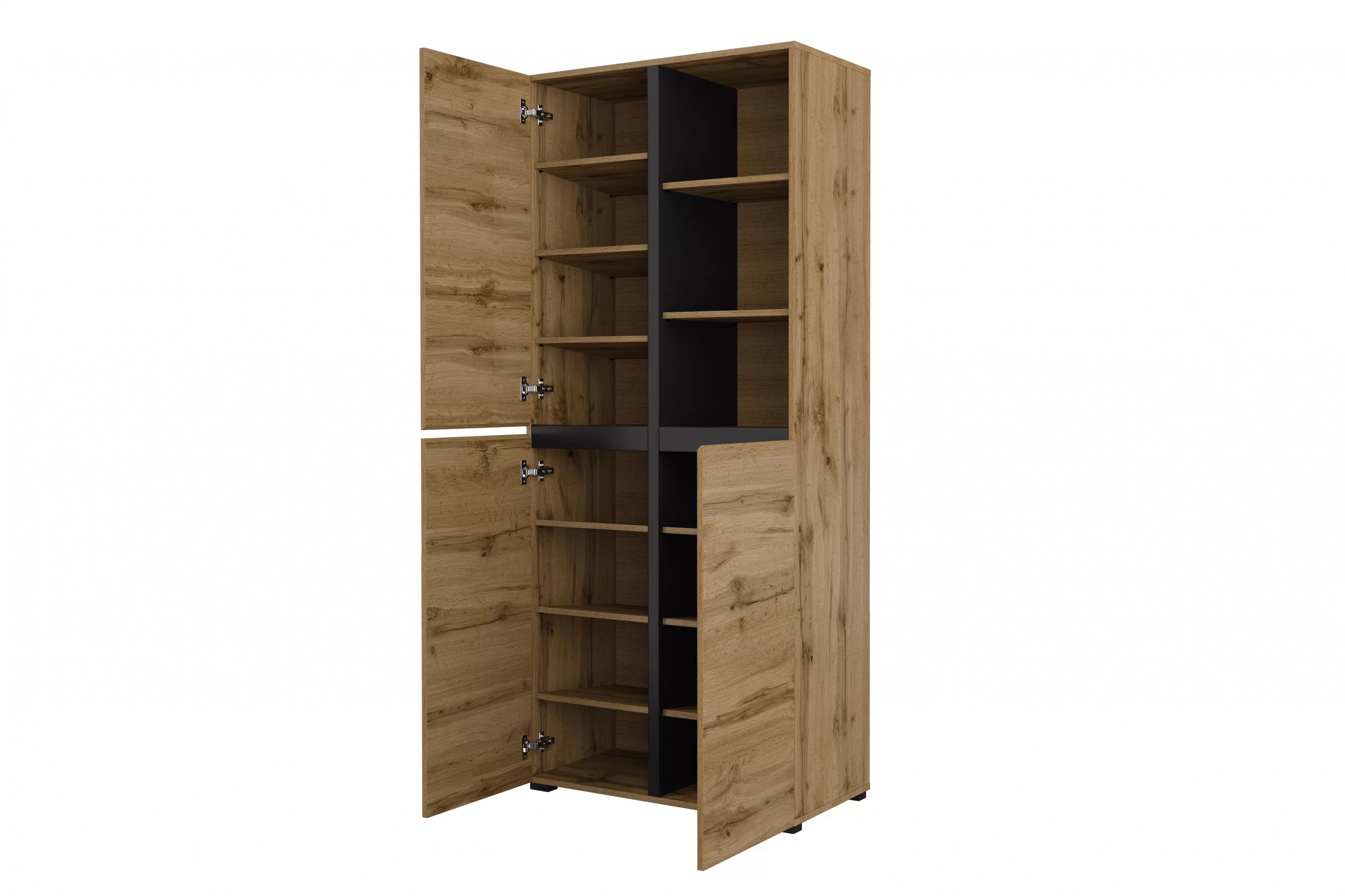 Skriňa Cross 79 cm - dub wotan / čierna Skriňa Gramon 79 cm - Dub wotan / Čierny
