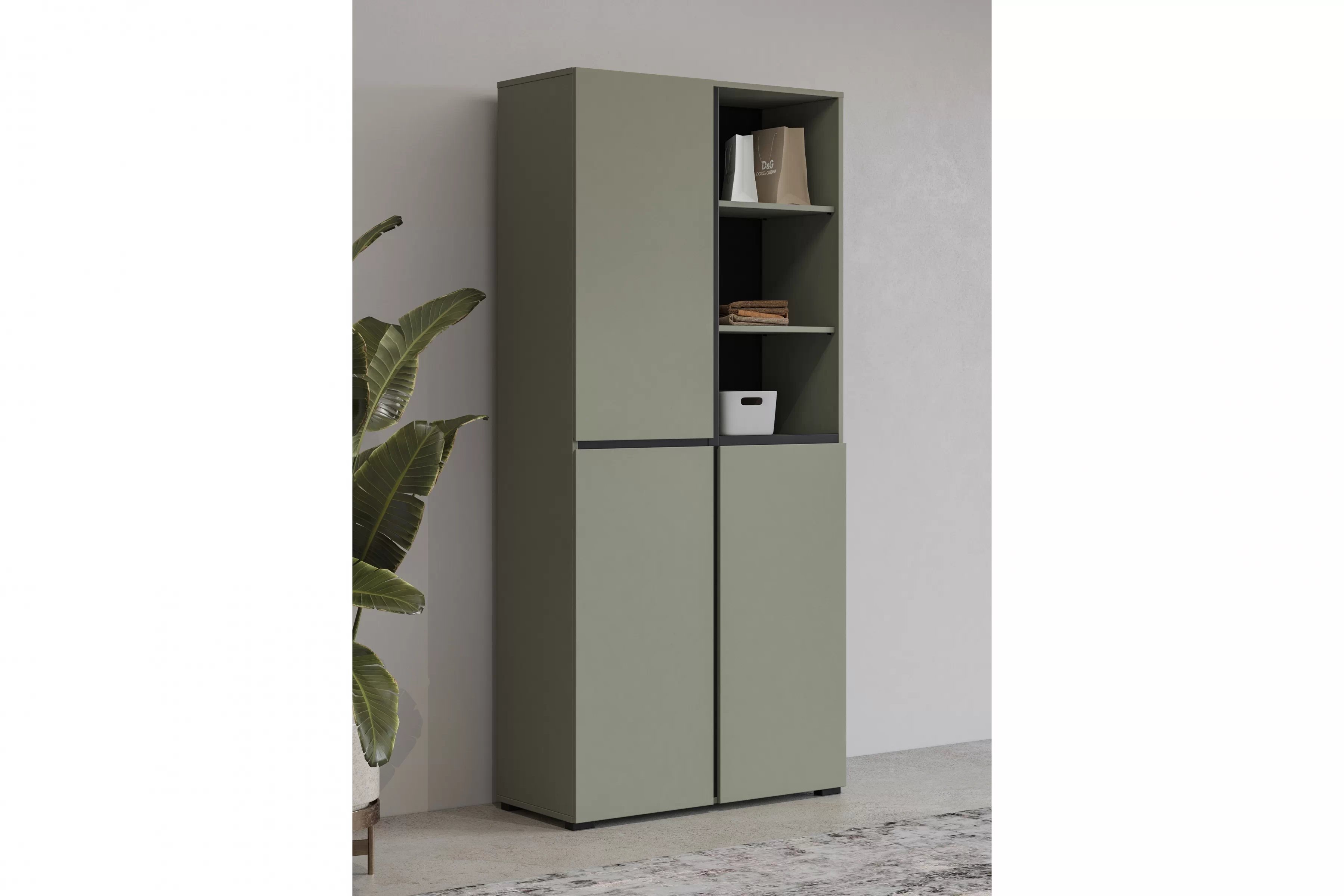 Skriňa Cross 79 cm - zelená / čierna Skriňa Gramon 79 cm - Zelený / Čierny