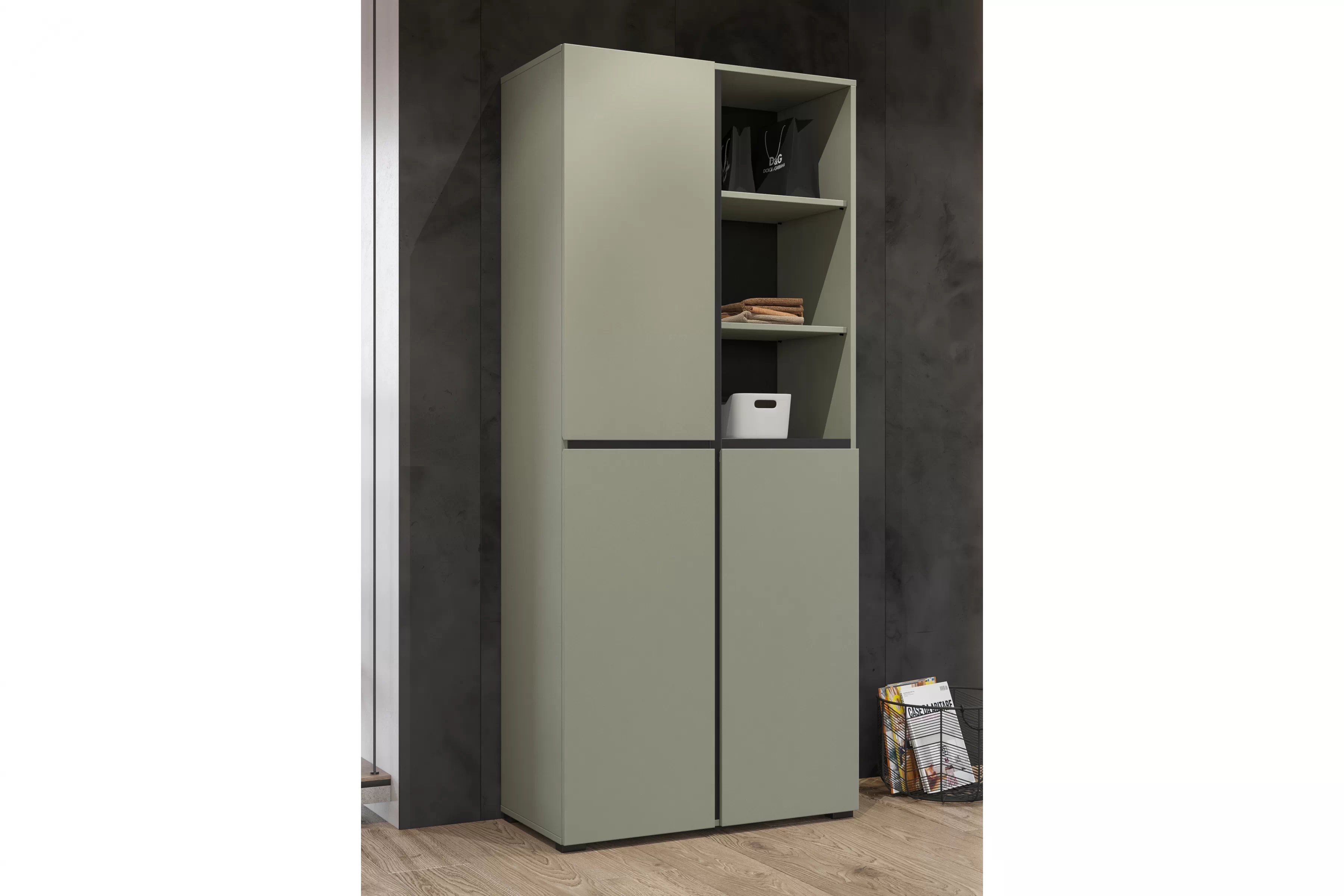 Skriňa Cross 79 cm - zelená / čierna Skriňa Gramon 79 cm - Zelený / Čierny