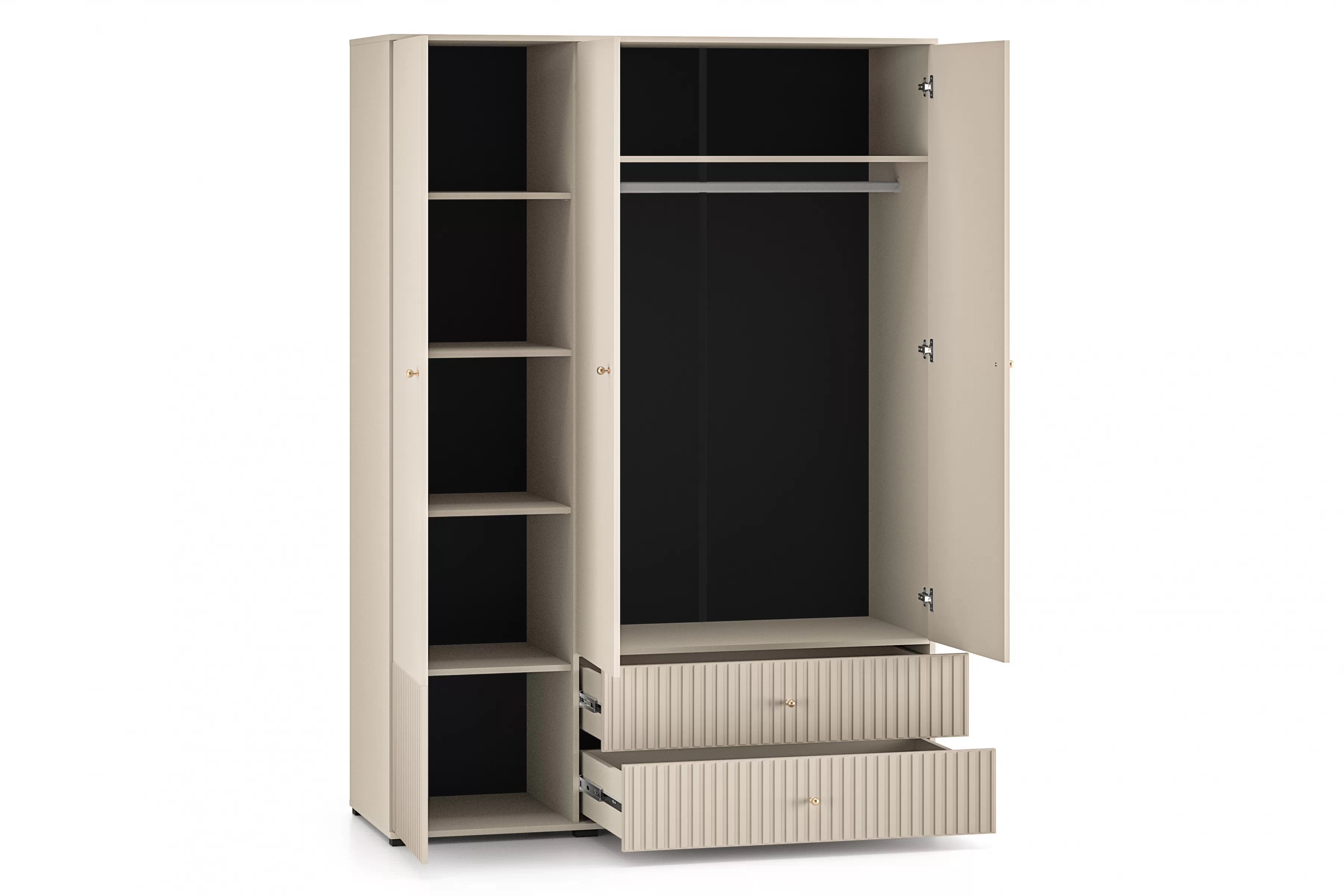 Skriňa Jamuzi so zásuvkami 150 cm - kašmírová Skriňa Jamuzi 22 so zásuvkami 150 cm - kašmír