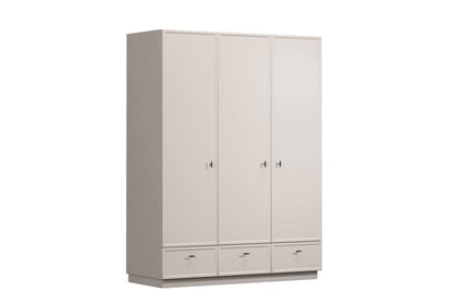 Šatníková skriňa Lorini 150 cm - kašmírová / čierne úchytky T