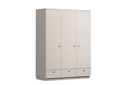 Šatníková skriňa Lorini 150 cm - kašmírová / čierne úchytky G