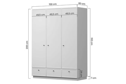 Šatníková skriňa Lorini 150 cm - kašmírová / zlaté úchytky T Skriňa Lorini 150 cm z policami - kašmír / zlote úchyty T-bar