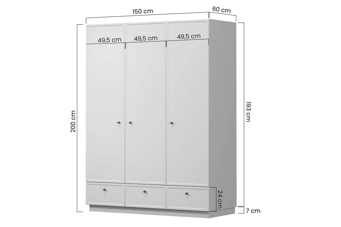 Šatníková skriňa Lorini 150 cm - kašmírová / zlaté úchytky T Skriňa Lorini 150 cm z policami - kašmír / zlote úchyty T-bar