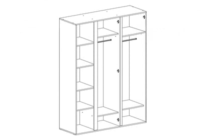 Šatníková skriňa Azalio 145 cm - eukalyptus / dub baltic dune Skriňa Luca 1 - 145 cm - eukaliptus / Dub baltic dune