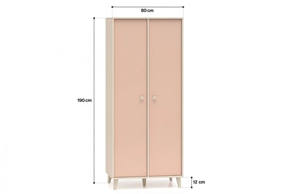 Marla gardróbszekrény 80 cm - sivatagi homok / millennial pink ruhásszekrény Marla 80 cm - piasek pustyni / millenial pink