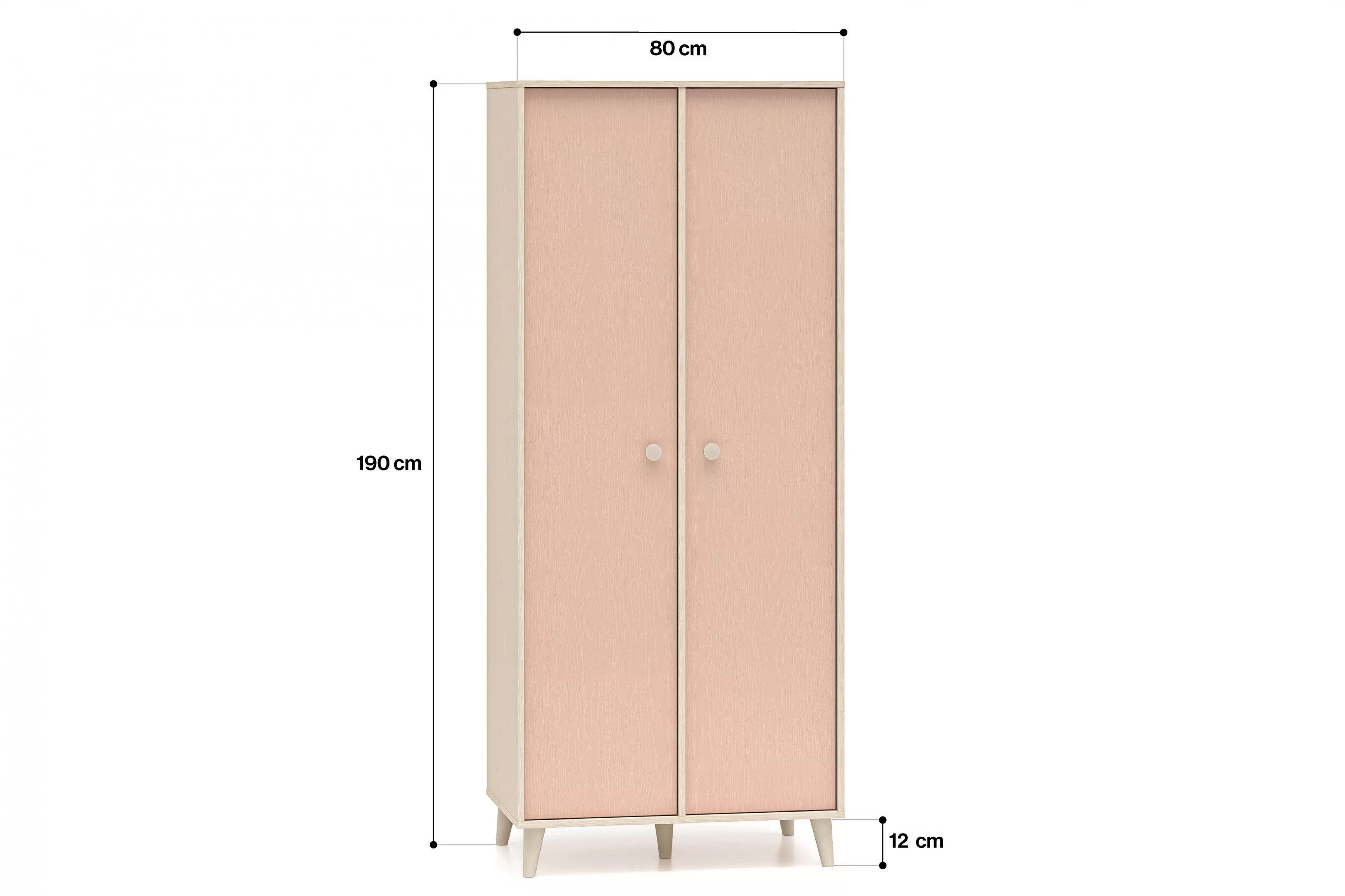 Skriňa do detskej izby Marla 80 cm - púštny piesok / ružová Skriňa Marla 80 cm - piasek pustyni / millenial pink