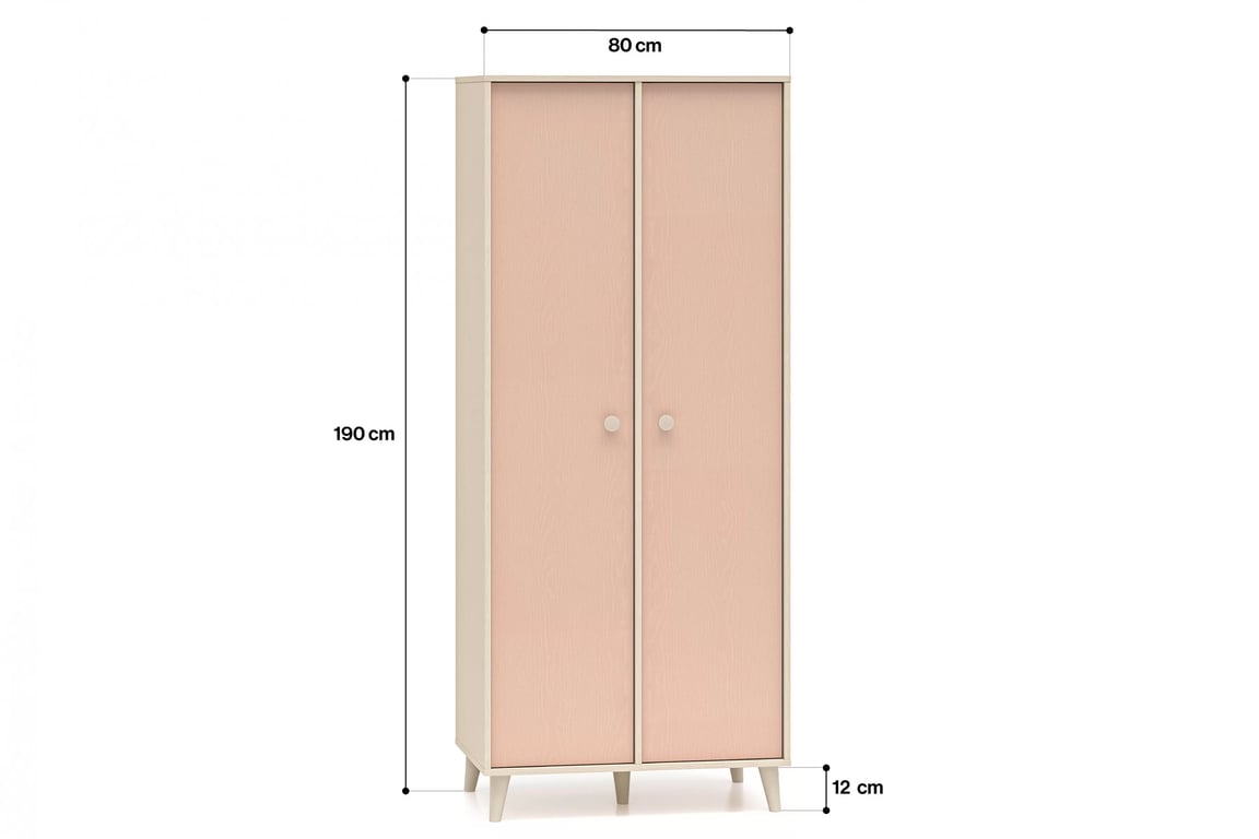 Skriňa dziecieca Marla 80 cm - piasek pustyni / Ružová / millenial pink Skriňa Marla 80 cm - piasek pustyni / millenial pink