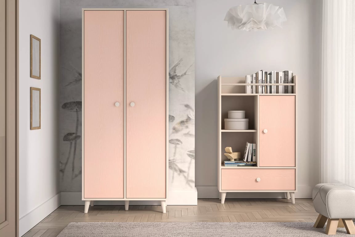 Šatníková skriňa Marla 80 cm - piesková púšť / millennial pink Skriňa Marla 80 cm - piasek pustyni / millenial pink