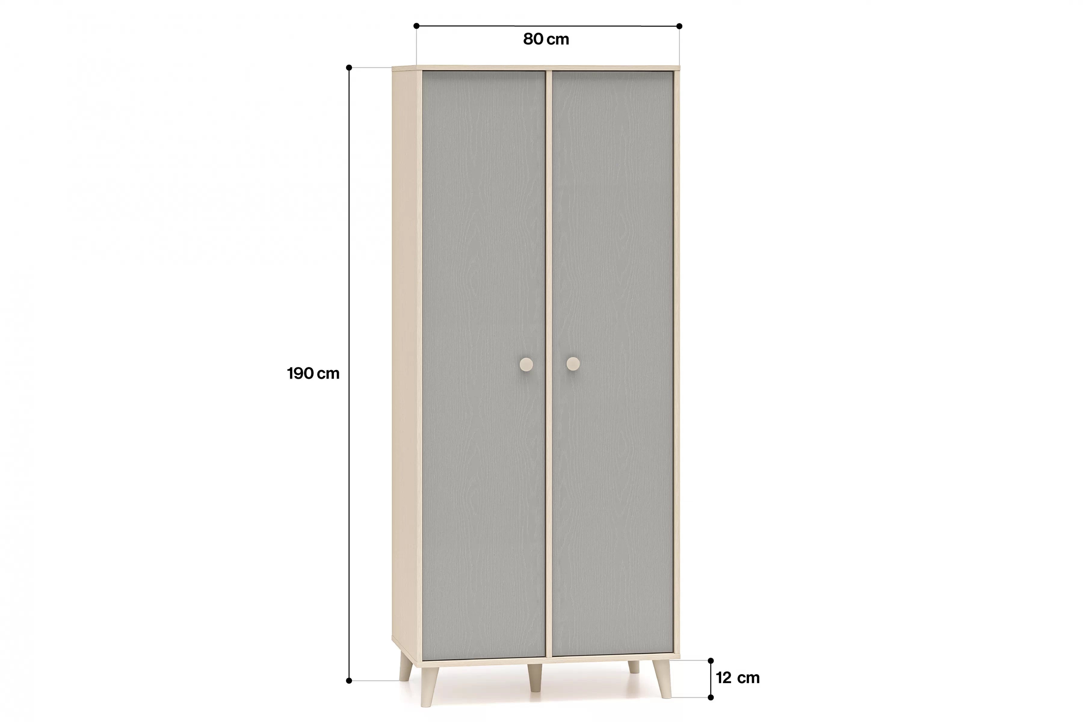 Skriňa do detskej izby Marla 80 cm - púštny piesok / sivá Skriňa Marla 80 cm - piasek pustyni / šedý pallad