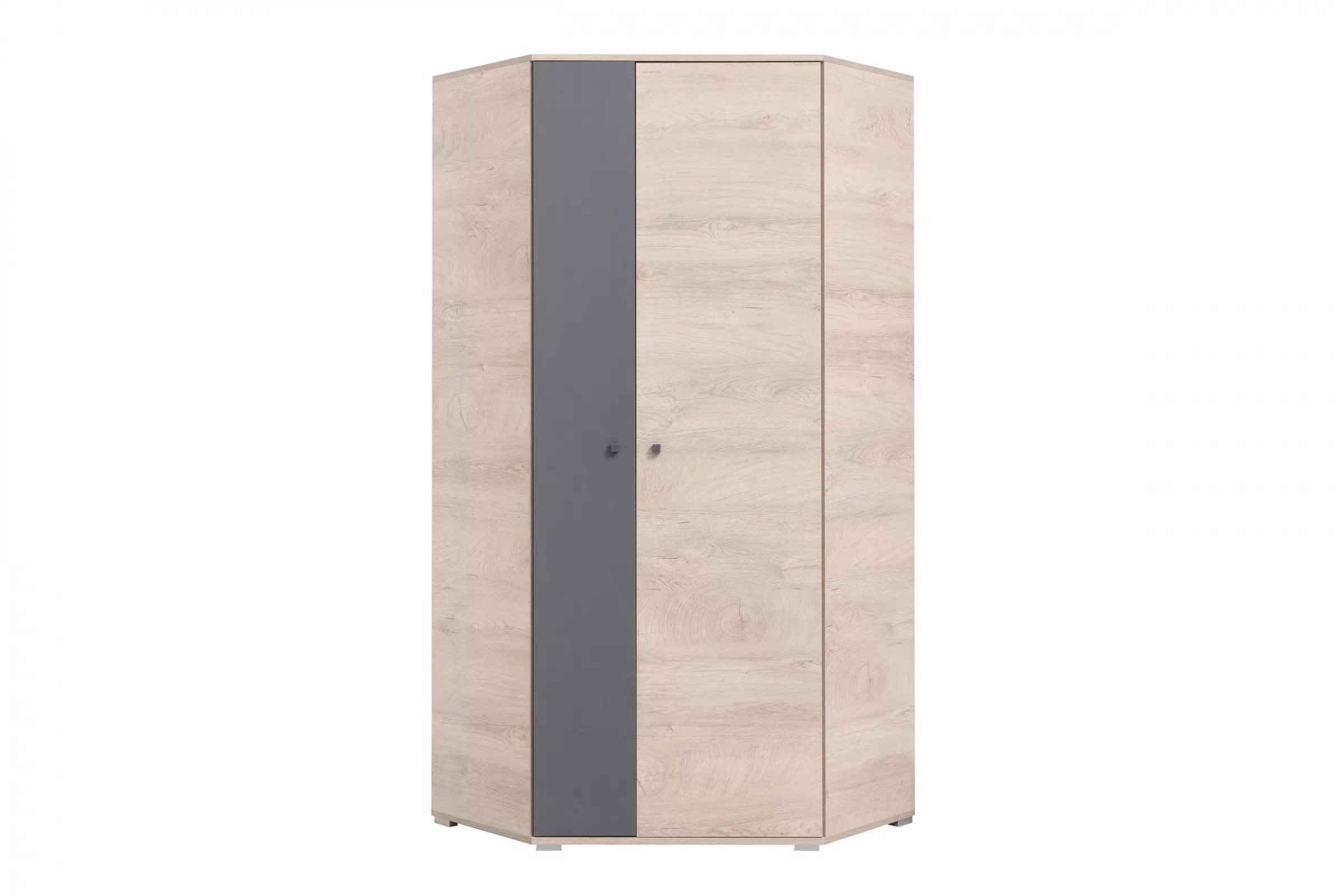 Rohová šatníková skriňa Ciljo 90 cm - dub / antracytová Skriňa mlodziezowa Delta DL2 L/P - 90 cm - Dub / Antracytová
