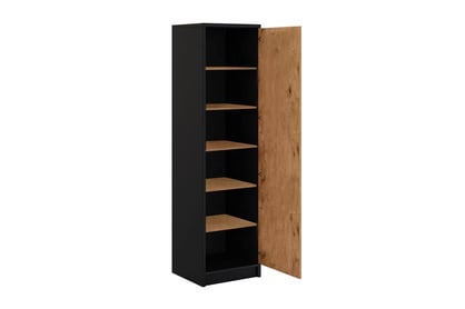 Dulap Modern Loft P pentru pat vertical rabatabil - negru / stejar lancelot