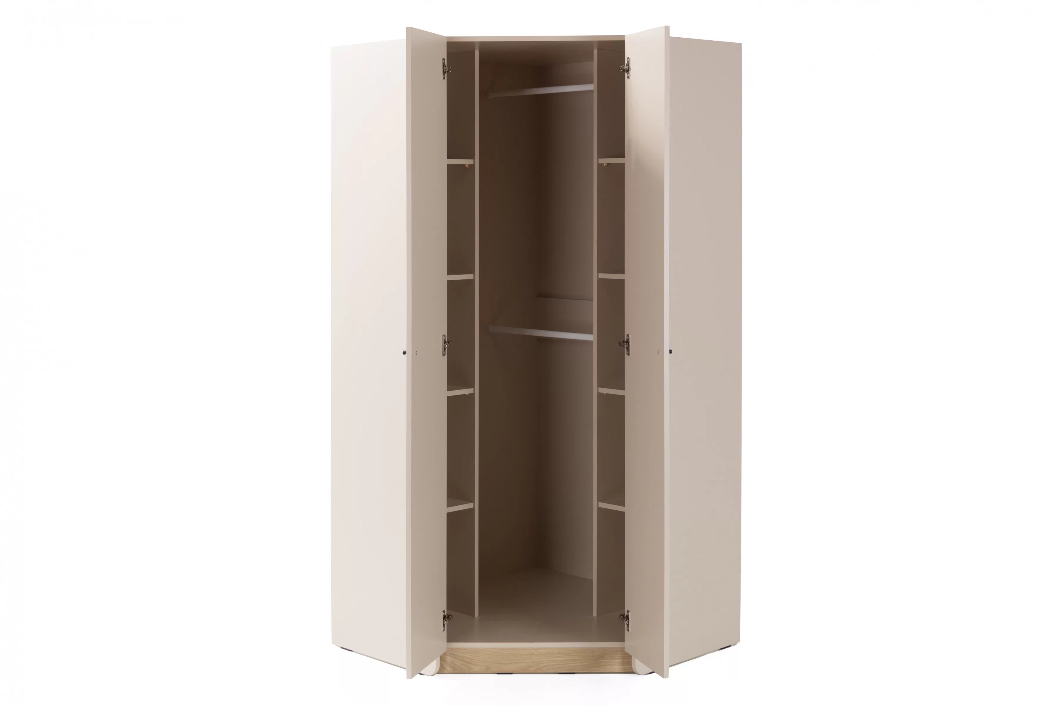 Rohová skriňa Alessio 95 cm - béžová / dub olejovaný Rohová skriňa Alessio 2 - 95 cm - Béžová Pieskový / Dub olejowany