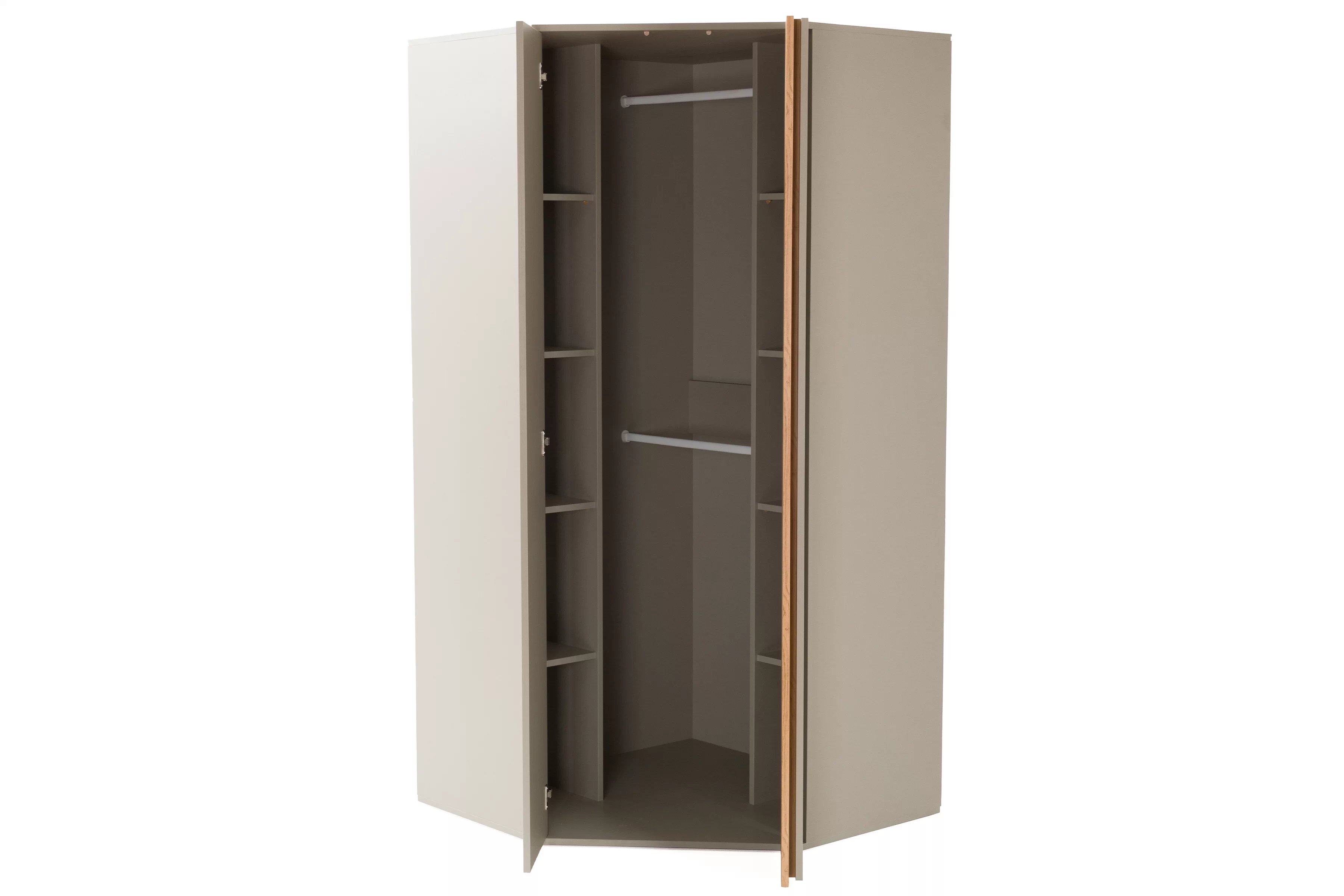 Rohová skriňa Luca 95 cm - béžová / dub olejovaný Rohová skriňa Luca 2 - 95 cm - Béžová Pieskový / Dub olejowany