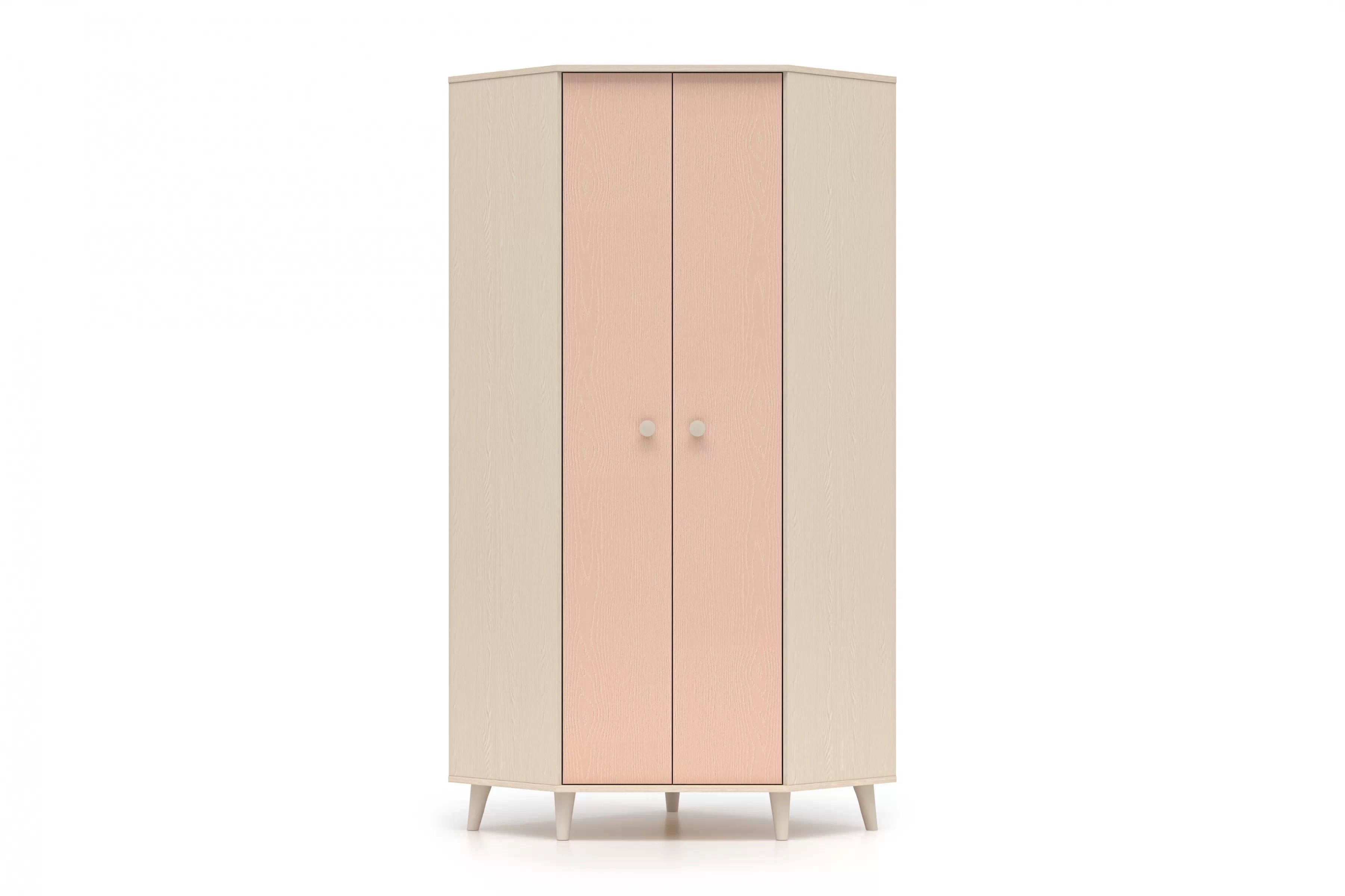 Rohová skriňa do detskej izby Marla 80 cm - púštny piesok / ružová Rohová skriňa Marla 80 cm - piasek pustyni / millenial pink