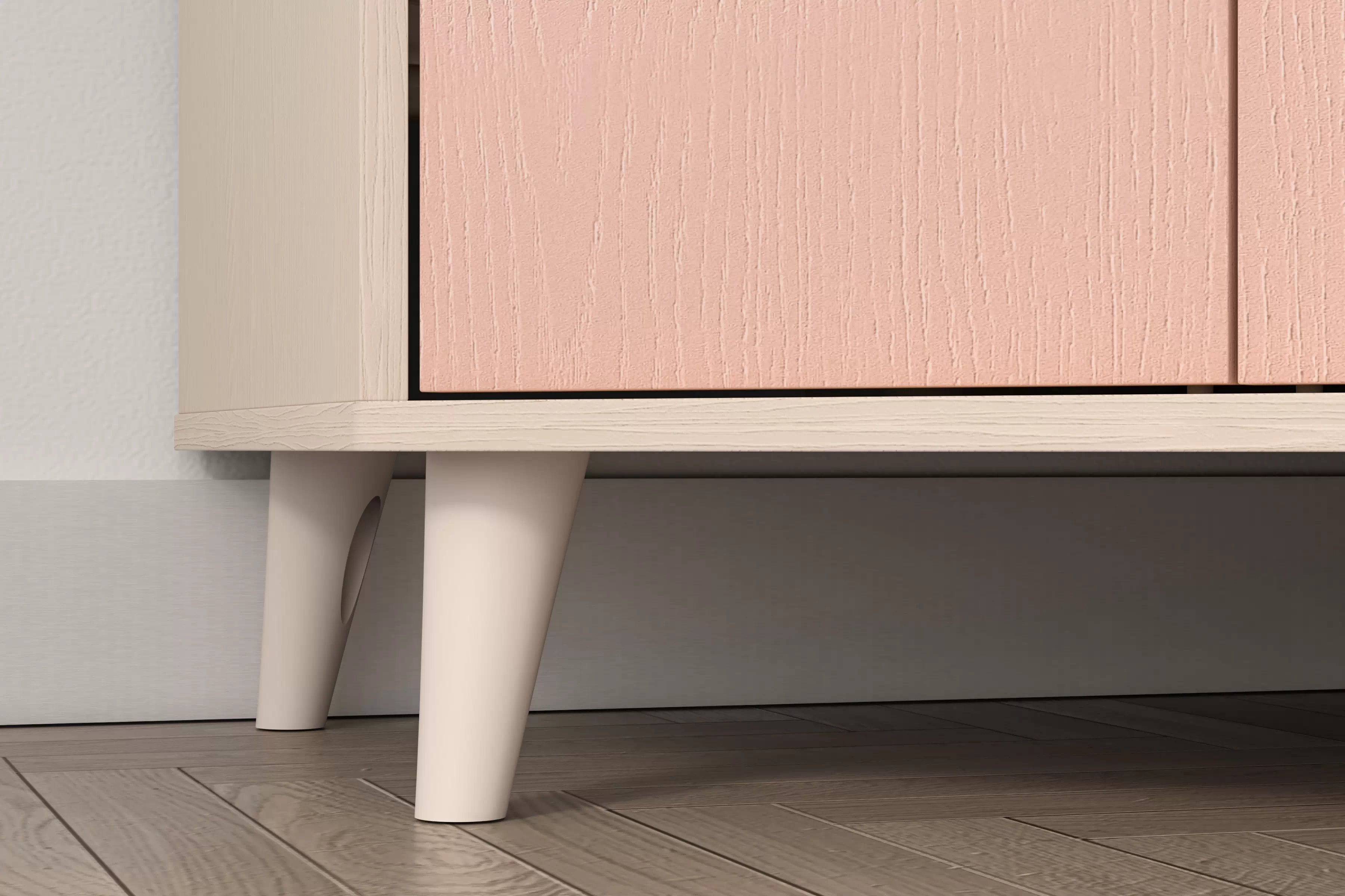 Rohová skriňa do detskej izby Marla 80 cm - púštny piesok / ružová Rohová skriňa Marla 80 cm - piasek pustyni / millenial pink