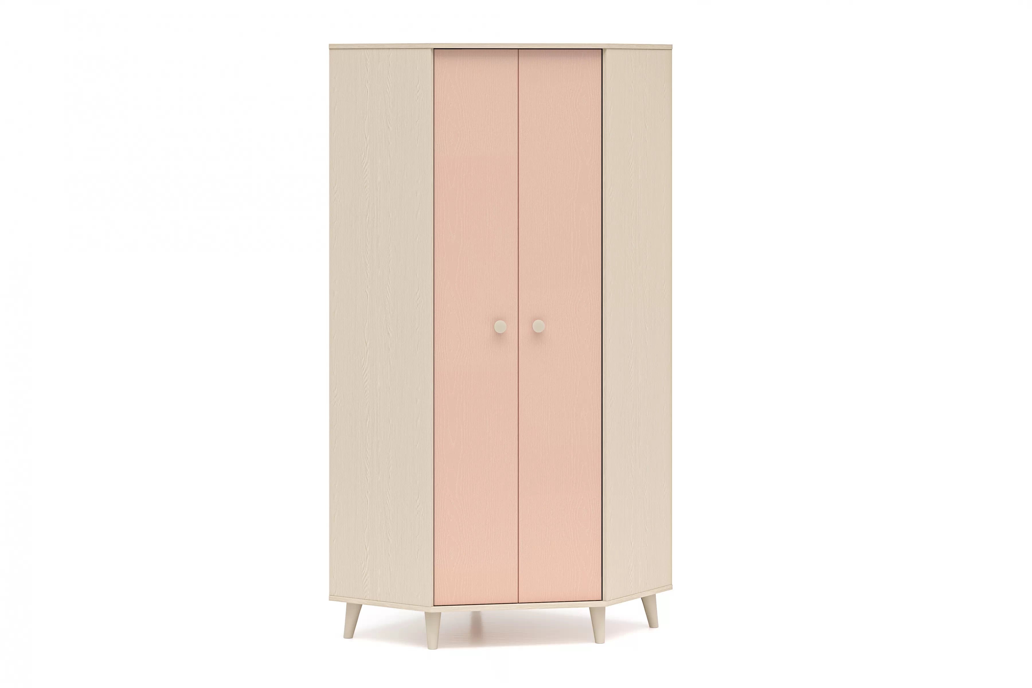 Rohová skriňa do detskej izby Marla 80 cm - púštny piesok / ružová Rohová skriňa Marla 80 cm - piasek pustyni / millenial pink