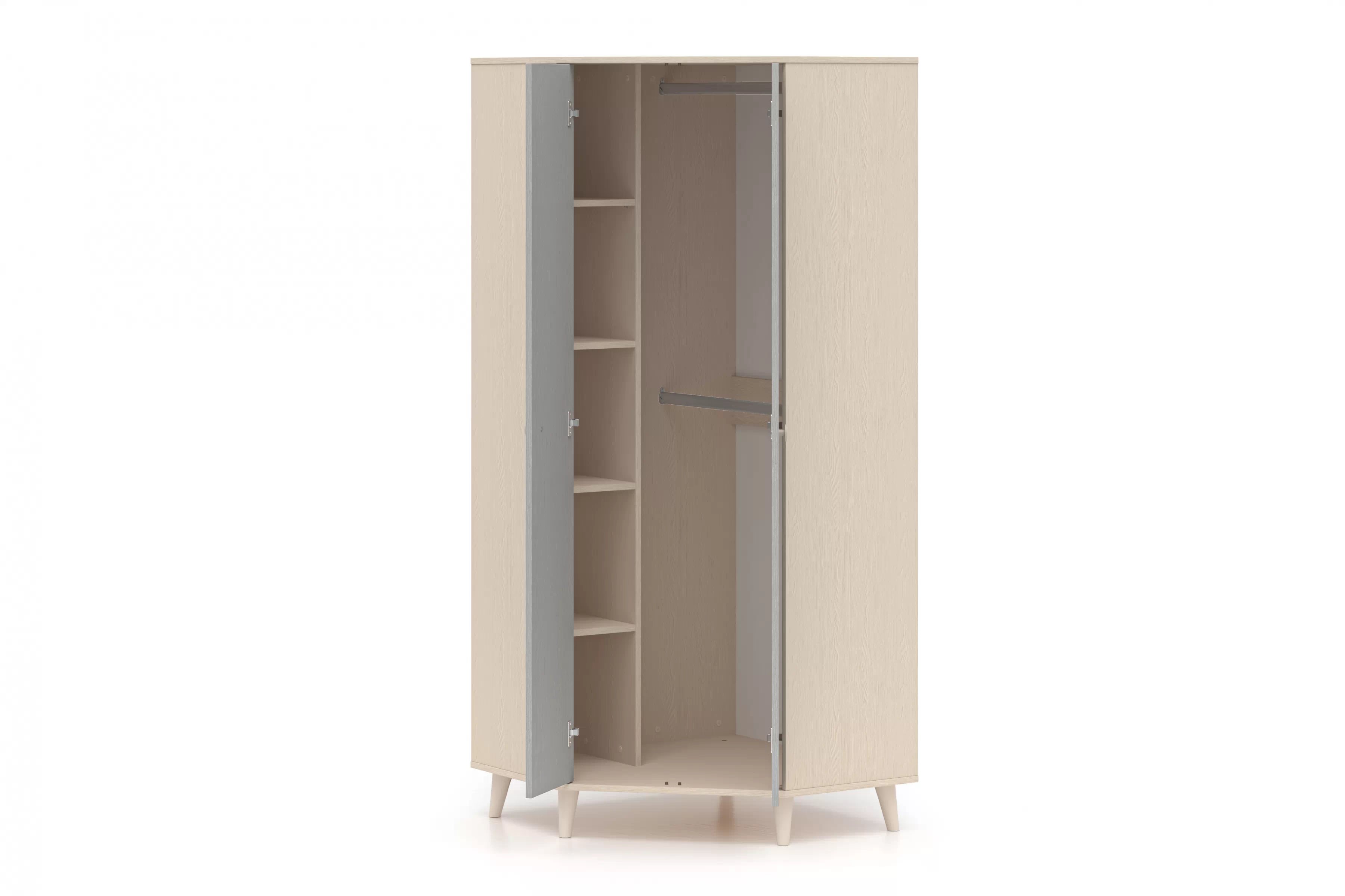 Rohová skriňa do detskej izby Marla 80 cm - púštny piesok / sivá Rohová skriňa Marla 80 cm - piasek pustyni / šedý pallad