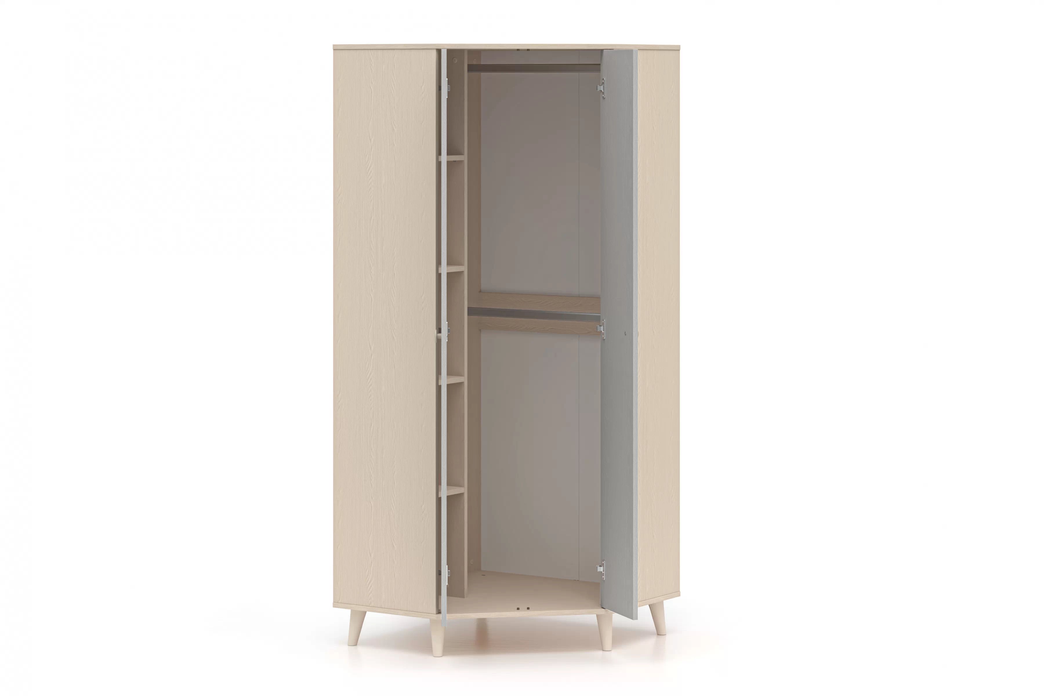 Rohová skriňa do detskej izby Marla 80 cm - púštny piesok / sivá Rohová skriňa Marla 80 cm - piasek pustyni / šedý pallad